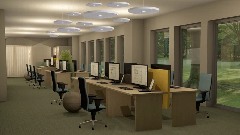 3D visualisering av kontorplasser